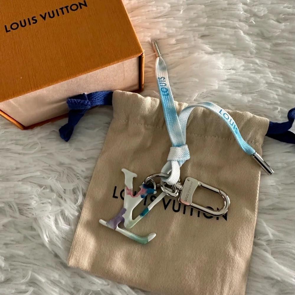 Authentic Louis Vuitton LE‎ Watercolor LV bag Charm Key Holder NEW
